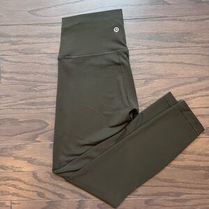 Lululemon Size 6 Wonder Train Leggings in Dark Olive